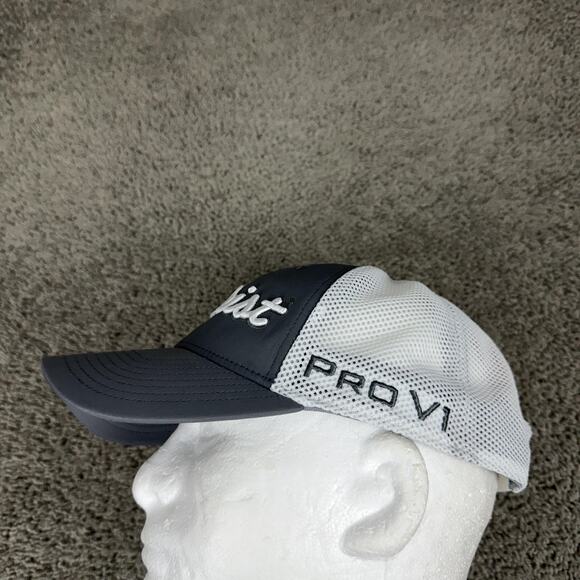 Titleist Hat Cap Snap Back Mens One Size Gray White Mesh Trucker Golf Pro V1 - Picture 4 of 11
